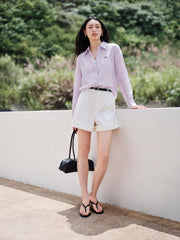 Women's casual lightweight sheer long-sleeve blouse