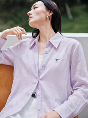 Women's casual lightweight sheer long-sleeve blouse