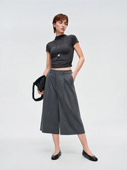 Women's Commuter Grey Tailored Bermuda Shorts