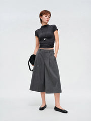 Women's Commuter Grey Tailored Bermuda Shorts