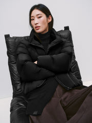 Women's Casual Lightweight Stand-Collar Cropped Down Jacket