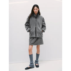 Women's Casual Color-Block Fleece Jacket