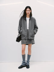 Women's Casual Color-Block Fleece Jacket