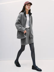 Women's Casual Color-Block Fleece Jacket