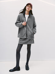 Women's Casual Color-Block Fleece Jacket