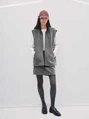 Women's Casual Color-Block Fleece Sweatshirt Vest
