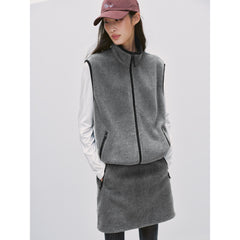 Women's Casual Color-Block Fleece Sweatshirt Dress
