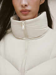 Women's Casual Lightweight Stand-Collar Cropped Down Jacket