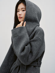 Women's Casual Wool-Cashmere Blend Cropped Cape Coat