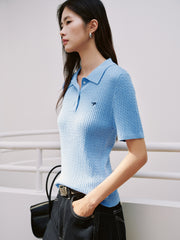 Women's Commuter Cable-Knit Short-Sleeve Sweater