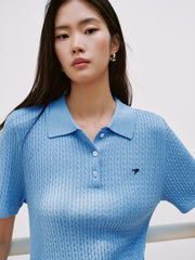 Women's Commuter Cable-Knit Short-Sleeve Sweater