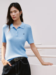 Women's Commuter Cable-Knit Short-Sleeve Sweater