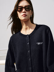 Women's Casual Miu-Style Faux-Layer Plaid-Panel Knit Top