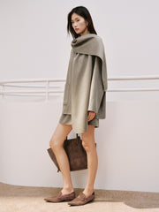 Women's Casual Wool-Silk Double-Face Reversible Coat