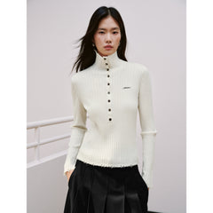 Women's Commuter 100% Wool Half-Placket Knit Pullover