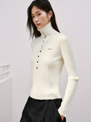 Women's Commuter 100% Wool Half-Placket Knit Pullover