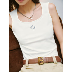 Women's Casual U-Neck Wide-Strap Racerback Tank Top
