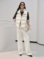 Women's Casual Lightweight 90% White Duck Down Vest