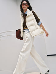 Women's Casual Lightweight 90% White Duck Down Vest