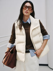 Women's Casual Lightweight 90% White Duck Down Vest