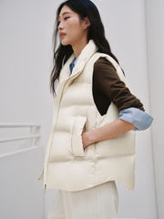 Women's Casual Lightweight 90% White Duck Down Vest