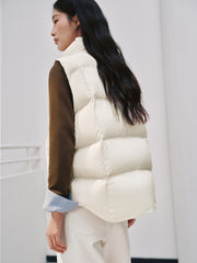 Women's Casual Lightweight 90% White Duck Down Vest