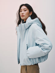 Women's Casual Hortob¨¢gy Goose Down Hooded Puffer Jacket