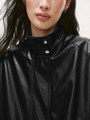 Women's Casual Broad-Shoulder Reversible PU Leather Vestt