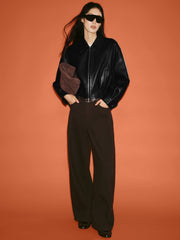 Women's Commuter Cropped Genuine Leather Corset Jacket