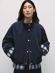 Women's Casual Lightweight Blue  Faux-Layer Down Jacket
