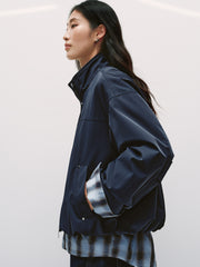 Women's Casual Lightweight Blue  Faux-Layer Down Jacket