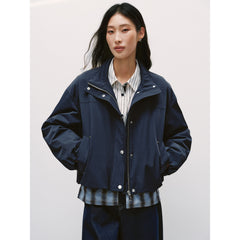 Women's Casual Lightweight Blue  Faux-Layer Down Jacket