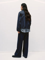 Women's Casual Lightweight Blue  Faux-Layer Down Jacket