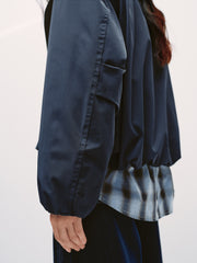 Women's Casual Lightweight Blue  Faux-Layer Down Jacket