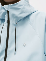 Women's Casual Outdoor Blue Hooded Shell Jacket