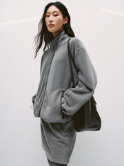 Women's Casual Color-Block Fleece Jacket