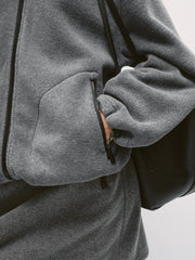 Women's Casual Color-Block Fleece Jacket