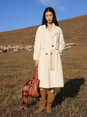 Women's Quiet Luxury Double-Faced Wool Robe Coat