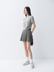 Women's High-Waist Pleated Mini Skirt