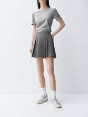 Women's High-Waist Pleated Mini Skirt