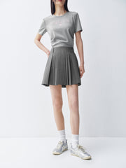 Women's High-Waist Pleated Mini Skirt