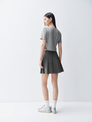 Women's High-Waist Pleated Mini Skirt