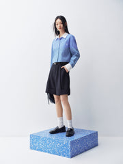 Women's Cropped Commuter Striped Shirt  [Available only in China]