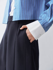 Women's Cropped Commuter Striped Shirt  [Available only in China]