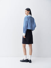 Women's High-Waist Shorts with Rolled Hem