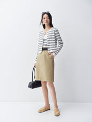 Women's Slim-Fit Striped Knit Cardigan  [Available only in China]