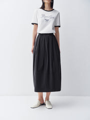 Women's Elastic Waist Bud Hem Skirt