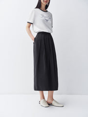 Women's Elastic Waist Bud Hem Skirt