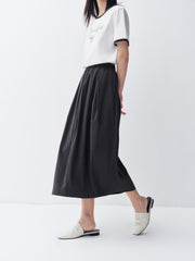 Women's Elastic Waist Bud Hem Skirt