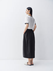 Women's Elastic Waist Bud Hem Skirt